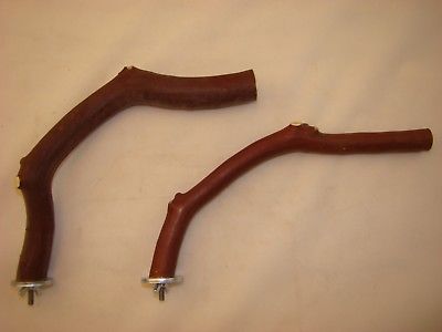 Manzanita Bird Perches Set 2 Cage Top Single Branch  with hardware  * Nice Set *