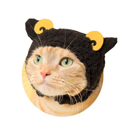 JapaKatsu KITAN CLUB hat for cat gachapon SHEEP cat hat - BLACK SHEEP