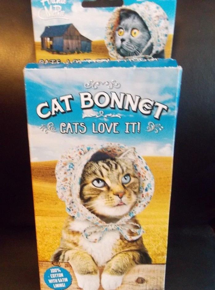 Cat Bonnet 100% Cotton with Satin Lining Cat Bonnet Pet Wear *FREE SHIPPING*