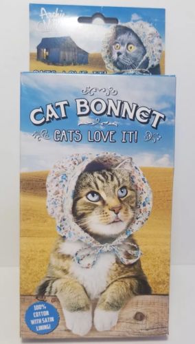 NEW Archie McPhee Cat Bonnet Bonnet Hat for Your Kitty Cat! Tick off your Cat?