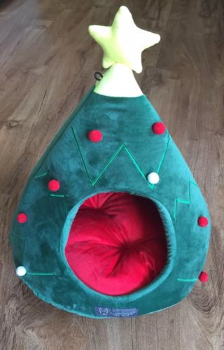 NanDog Pet gear plush velvety Christmas tree bed/house for cat, dog, puppy