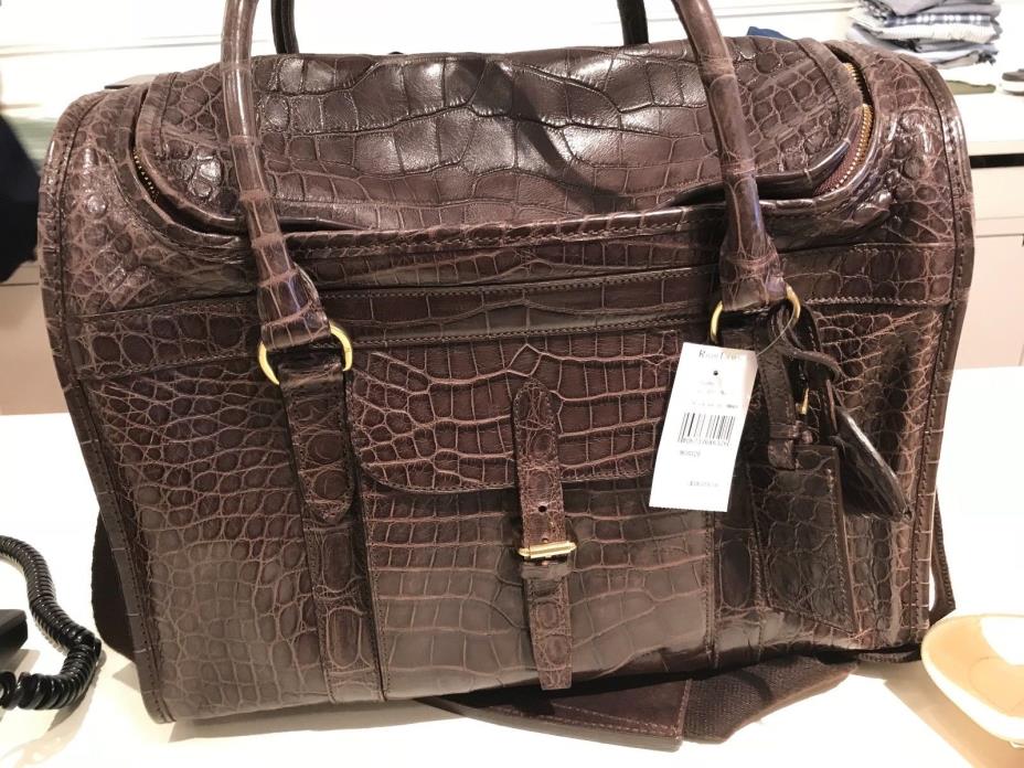 RALPH LAUREN NWT $18,000.00 BROWN CROCODILE DOG/CAT CARRIER  Bag