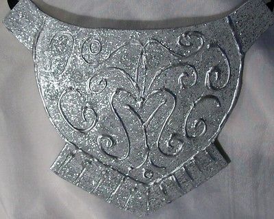 BREASTPLATE Small Dog Cat king prince rabbit foam armor Great With Crown silver
