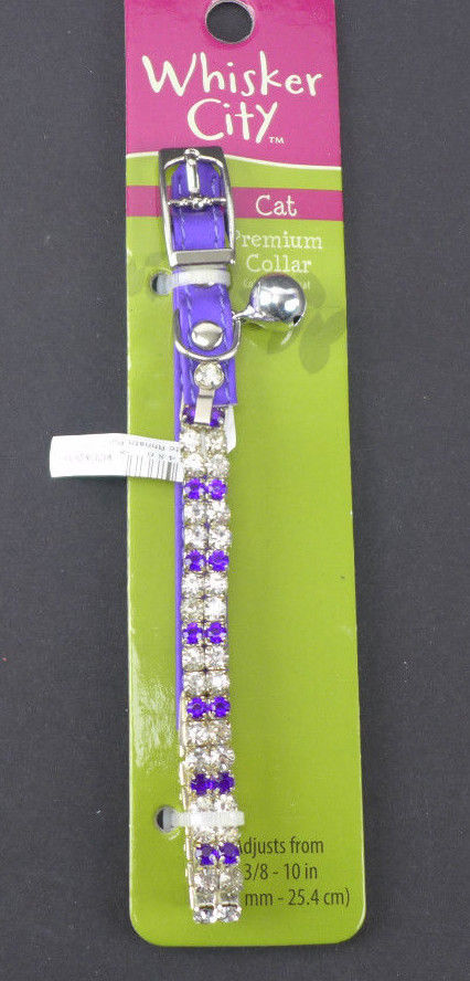 Whisker City Purple Adjustable Cat Collar 3/8