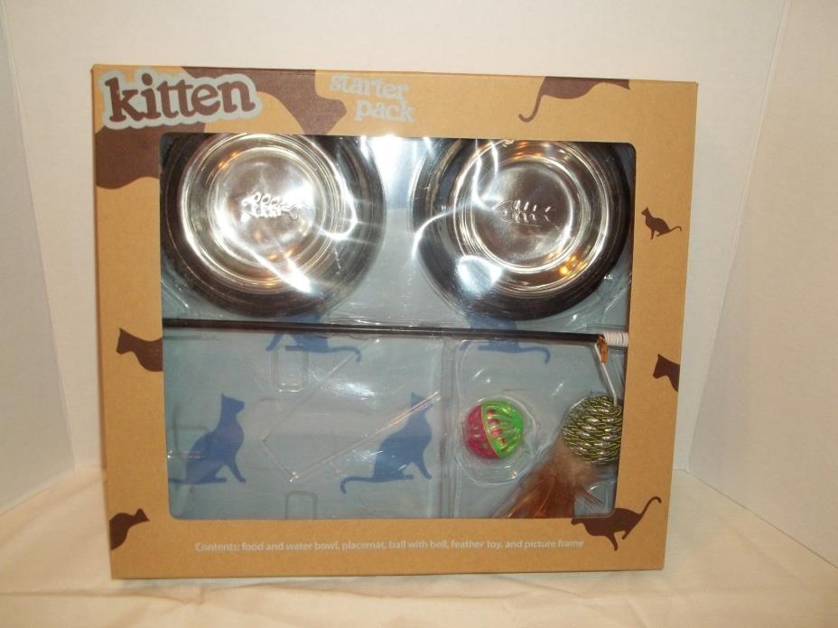 Male Kitten Starter Kit-Metal Feeding Bowls-Toys-Placemat