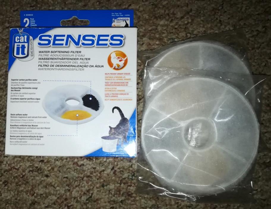 Cat it Design Senses Water Softening Filter 2 Pk For Cat Water Bowl Filters New