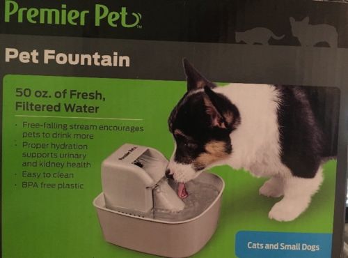 Premier Pet Pet Fountain 50 OZ. with Water Filter for Cats & Small Dogs