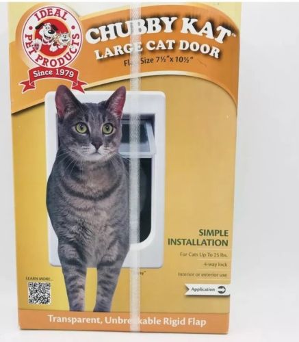 Ideal Pet Products Chubby Kat Cat Door with 4 Way Lock, 7.5