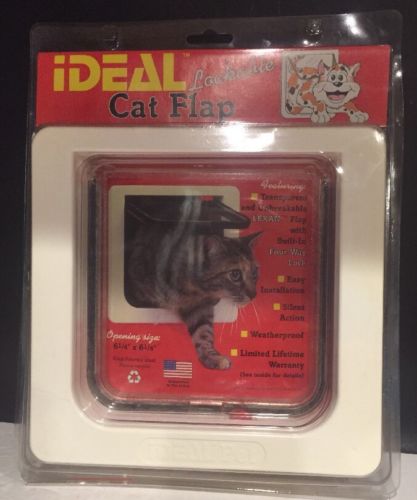 Ideal Pet Cat Flap/Door w/ Plastic Frame Lockable 6 1/4 x6 1/4
