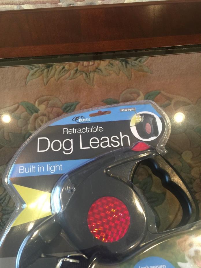 Duke's Retractable Dog Leash with Built-In LED Light (Brand-New) (15 Foot Leash)