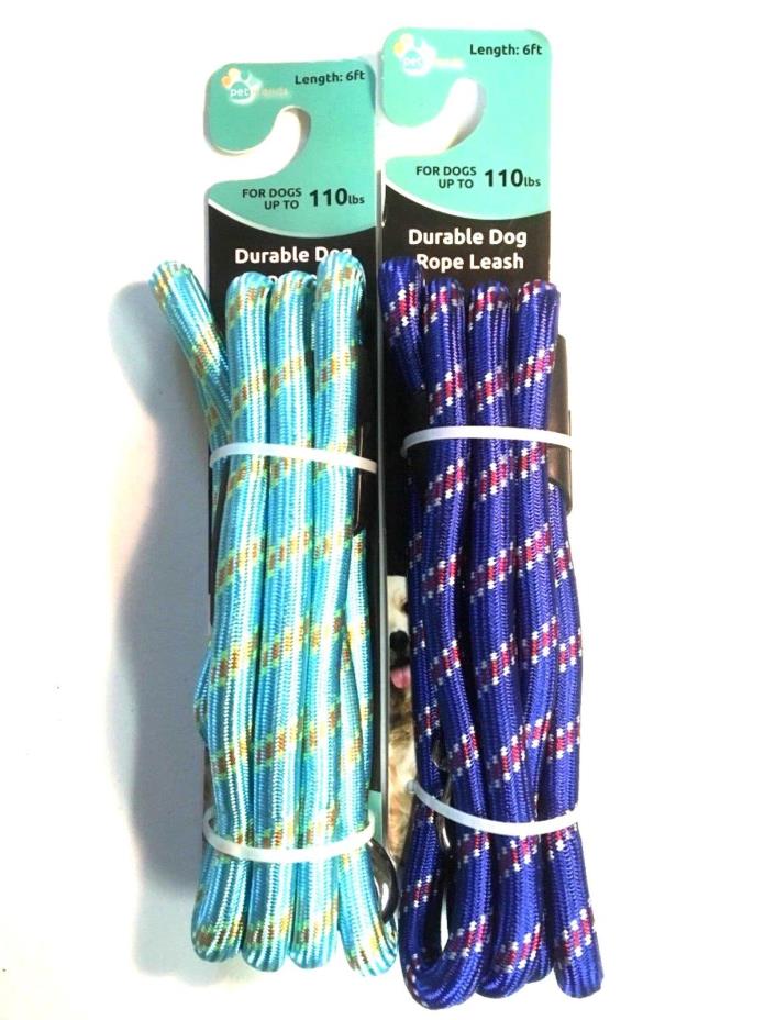 Dog Leashes Durable 6 Foot Rope for dogs up to 110 lbs - Lot of 2