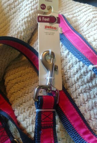 Petco 6 Feet Pink And Navy Blue Classic Leash