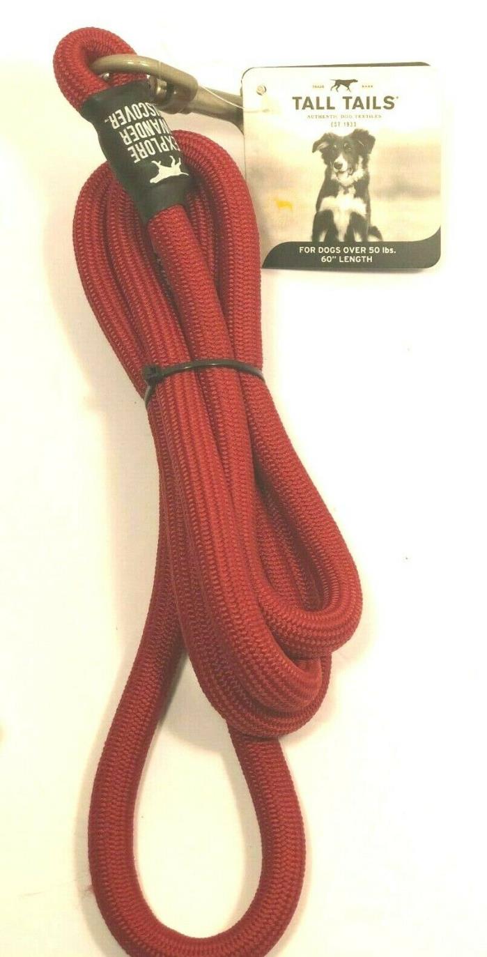 TALL TAILS Leash RED Braided Nylon DURABLE For Dogs Over 50 lbs NWT