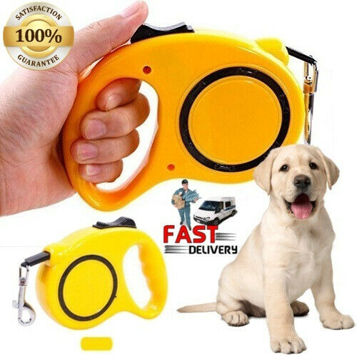 3m Retractable Dog Leash Pet Collar Walking Easy Grip Lock for dogs up to 33 lbs