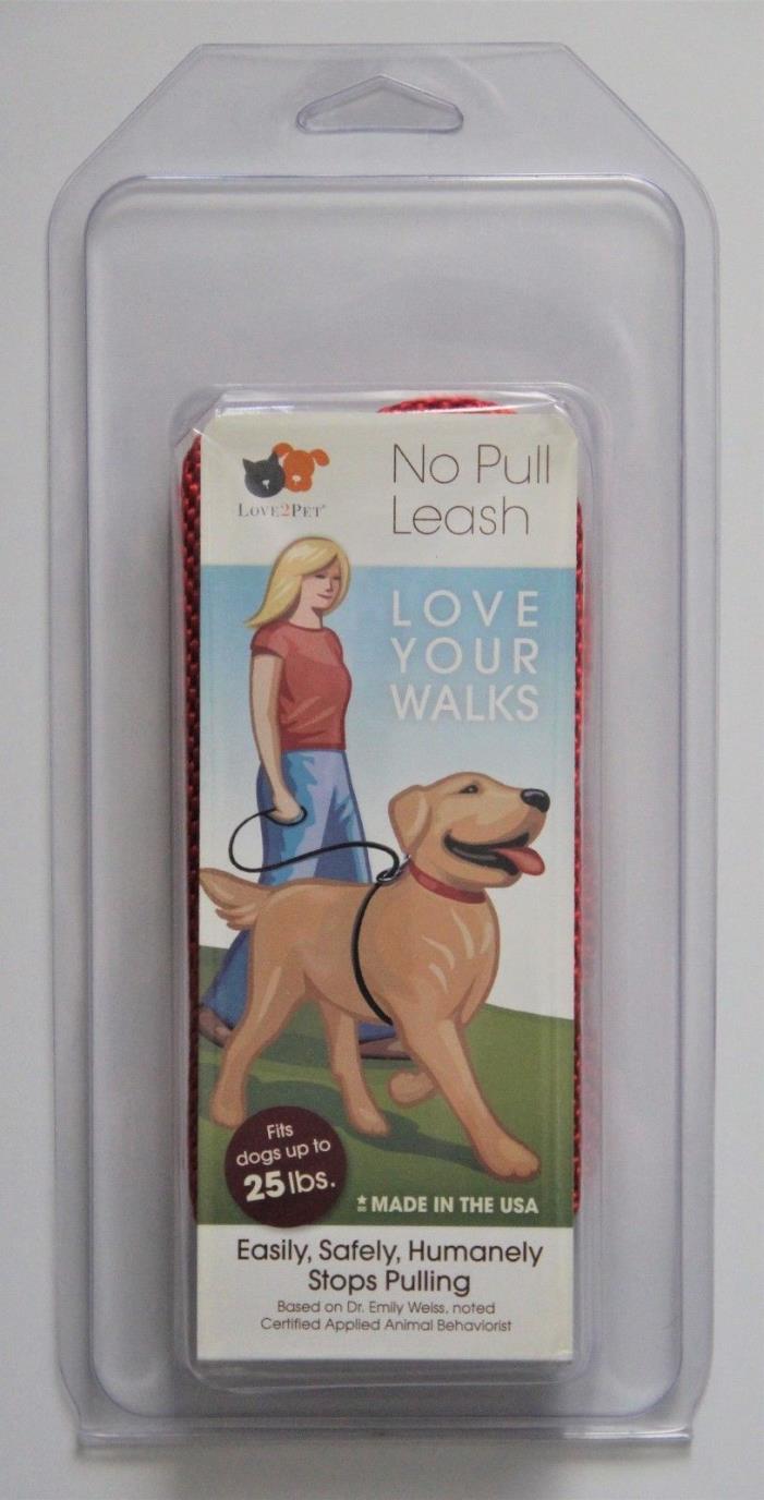 Love2Pet No Pull Dog Leash Size Small Up to 25 lbs. Red Humanely Stops Pulling