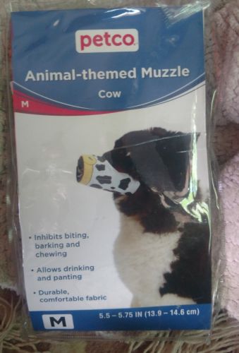 NEW PETCO Size M Cow Print Muzzle ADJUSTABLE NYLON WASHABLE/FLEXIBLE/STRONG