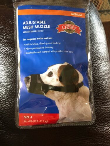 Grreat (Great) Choice Adjustable Mesh dog  Muzzle size Small 24-48 Lbs NIP black