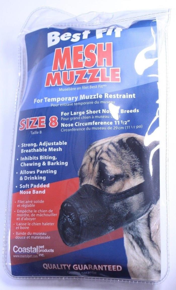Coastal Pet Best Fit Mesh Muzzle Size 8 New