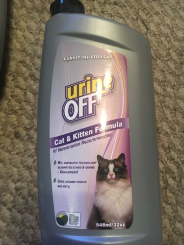 Urine Off Odor and Stain Remover for Cat and Kitten, 32-Ounce Injector Cap