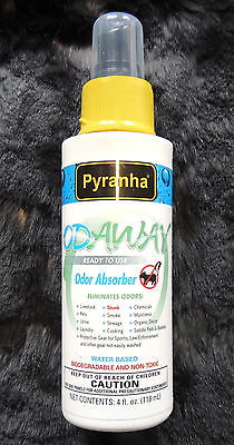 4oz Pyranha ODAWAY Odor Absorber/Eliminator Spray Dog Cat SKUNK! Smoke Non-Toxic