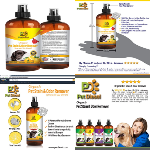 Pet Stain & Odor Remover Spray For Elimination Of Dog Cat Urine Stains Best Orga