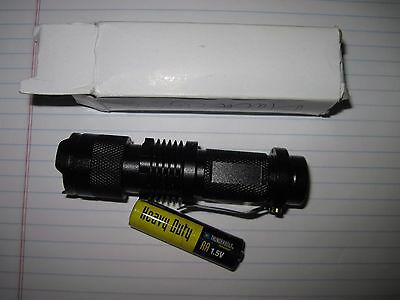 Zoomable 5W UV Black Light Flashlight FIND Pet / Bathroom Stains w FREE BATTERY