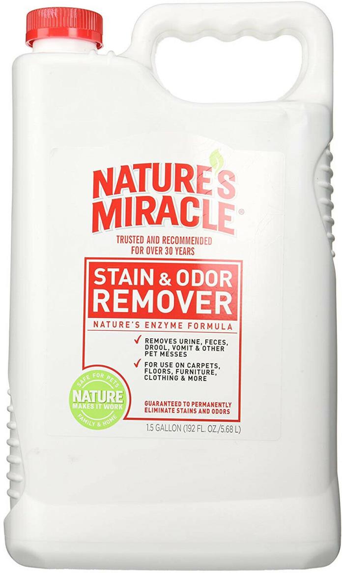Pet Stain And Odor Remover Natures Miracle For Dogs and Cats Urine 1.5-gallon