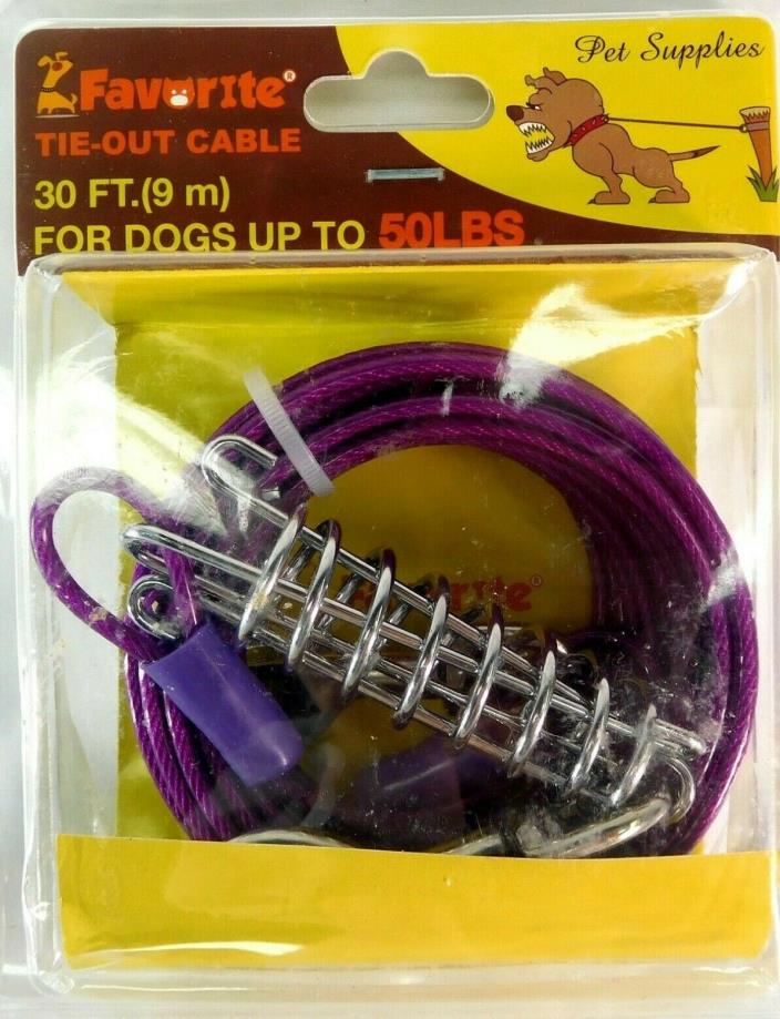 Favorite 30-feet Tie Out Cable for Dogs Up to 50Lbs
