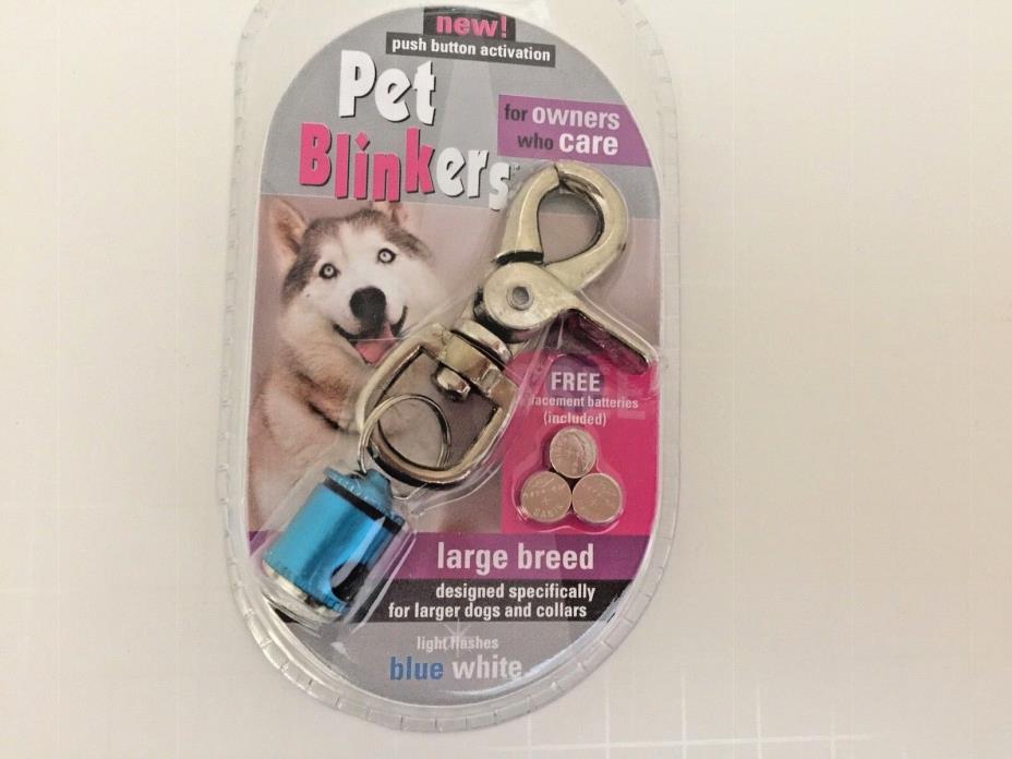 Pet Blinkers for large breed dogs and collars - flight flashes blue / white-NIB