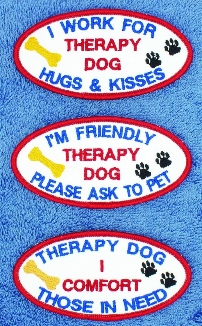 Therapy Dog I Comfort Hugs Kisses Patch 2X4 Medical Assistance Disabled Danny Lu