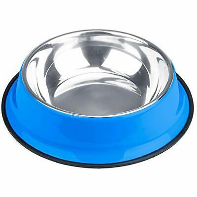 Weebo Pets Blue No-Tip No-Slip Stainless Steel Bowl (72oz. Goliath) Supplies