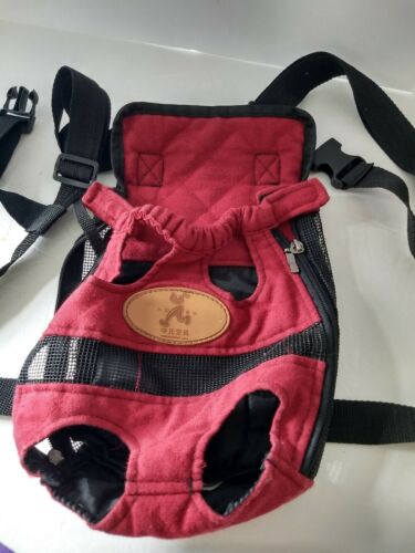 Front Carry Pack, small dog, red and black, comfortable