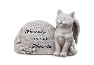 Cat Memorial Stone Stoneware Sculpture Figurine Commemorative Pet Statue NEW