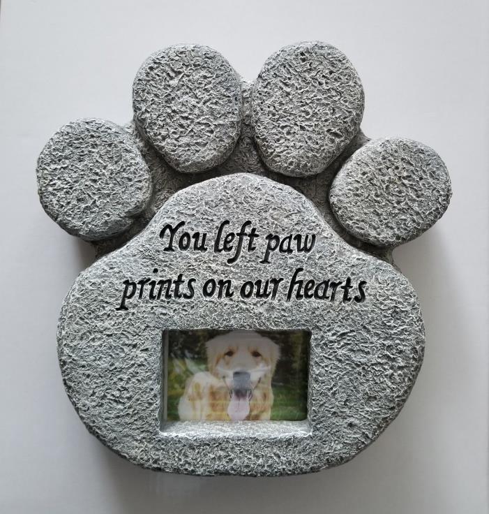 Paw Print Photo Frame Memorial Gravestone, Loss of Pet Gift, Pet Memorial Stone