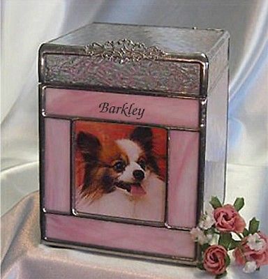 Pet cremation Urn, Dog,Cat,Bunny,Ferret,Sharing, Stained glass pink (small)