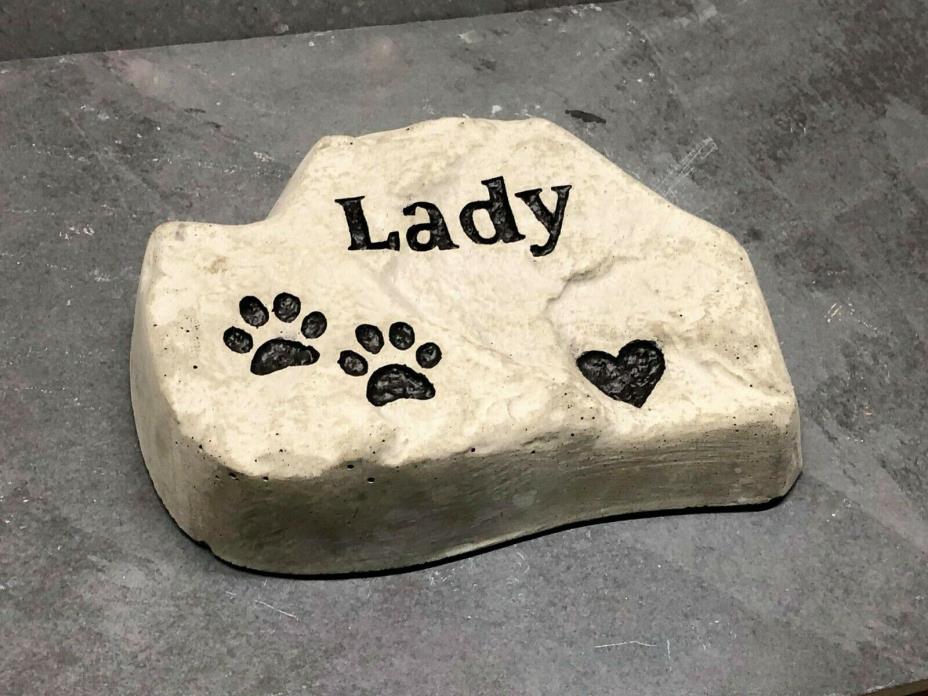 Personalized, Engraved Pet Memorial Stone, Dog, Paw Prints, Garden Stone, Memory