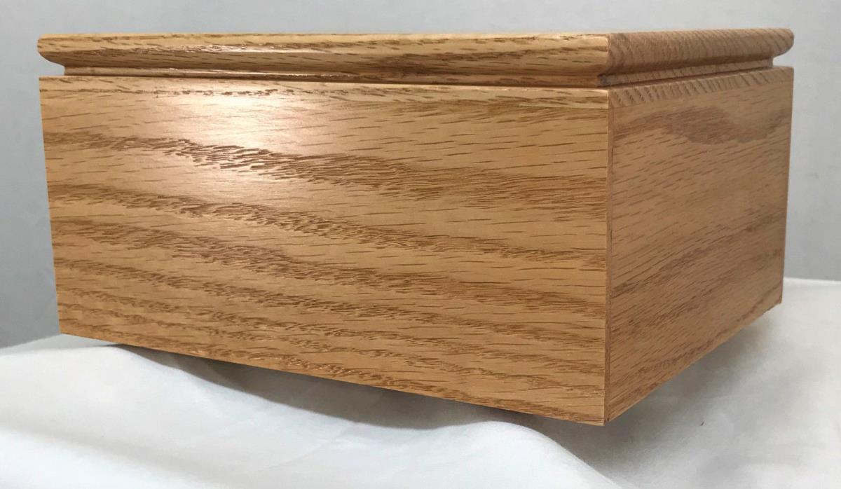 Solid oak wood pet cremation urn
