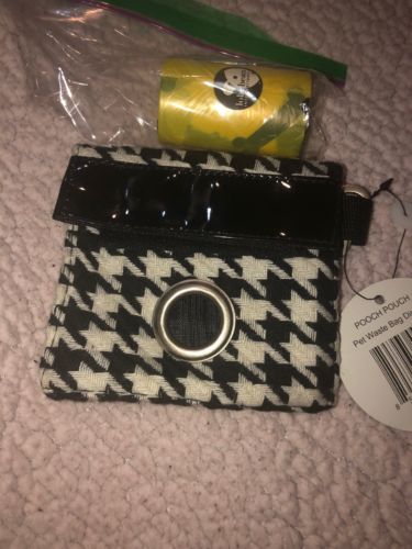 POOCH POUCH - Dispenser Dog Waste Pick-Up Bags 20ea Houndstooth Black White