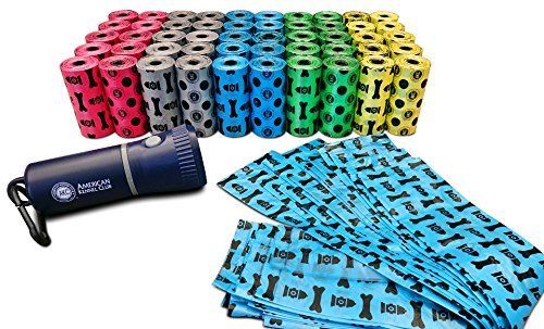American Kennel Club AKC Pet-Waste Bags (1,000Count) with Led flashlight Dispens