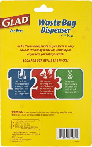 Glad Waste Bag Dispenser With Unscented Bags-