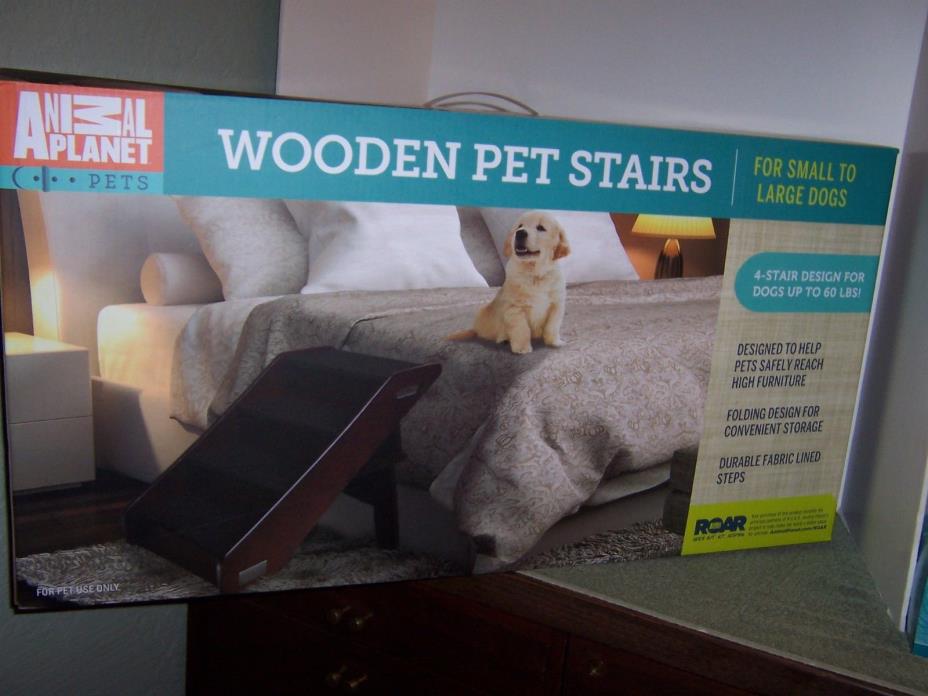 Animal Planet Wooden Pet Stairs Espresso Color ( NEW IN BOX)
