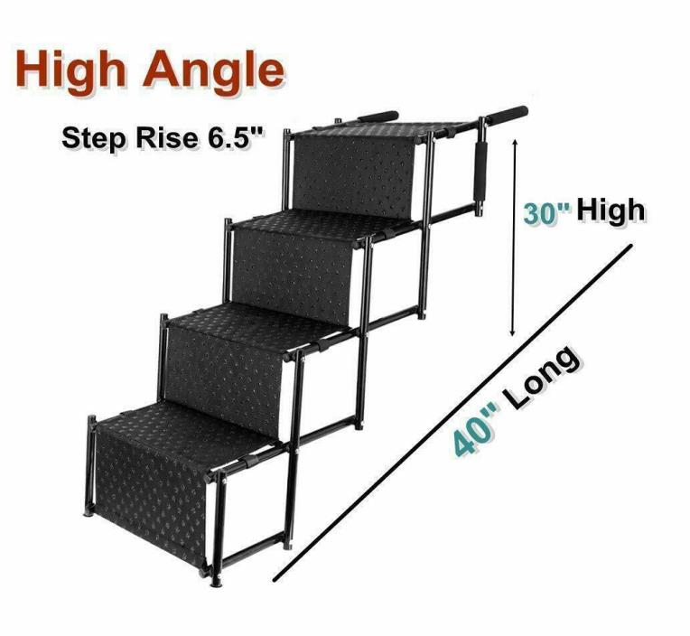Upgraded Pet Dog Car Step Stairs, Accordion Folding Pet Ramp for Indoor Outdoor