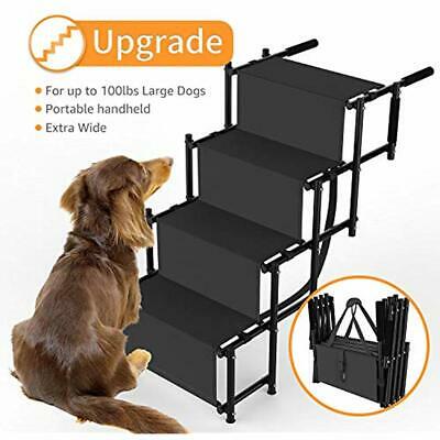Dog Steps Car Stairs Foldable - SUKI&ampSAMI Metal Frame Folding Ramp For Car,