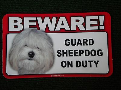 Beware Guard Sheepdog on Duty sign, security, warning, beware of dog #877
