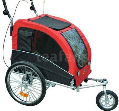 Elite II Pet Dog Bike Bicycle Trailer Stroller Jogger w/ Suspension - Red U9U2