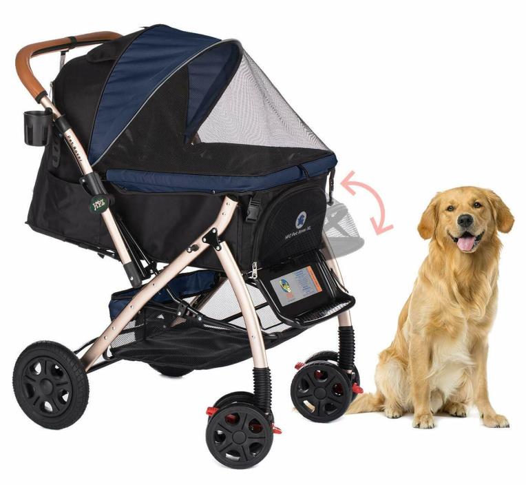 HPZ Pet Rover XL Extra-Long Premium Heavy Duty Dog/Cat/Pet Stroller Travel Carri