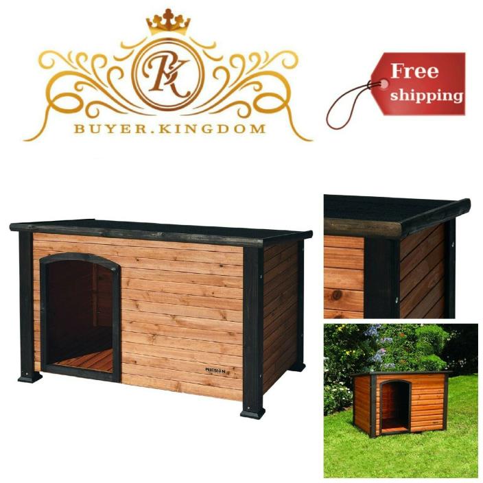 Pet Medium Natural Wood Log Cabin Dog Adjustable Sturdy Mini Home House Shelter