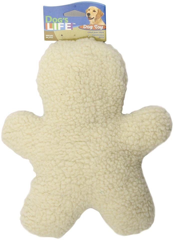 Penn Plax Fleece Sheepskin Dog Toy Squeaker 12 Inch Man. **Free Shipping**