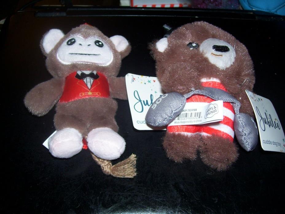 4 inch bear & monkey-2 item lot-new-dog/puppy toys