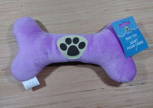 GKC purple bone small soft paw print squeaky dog toy